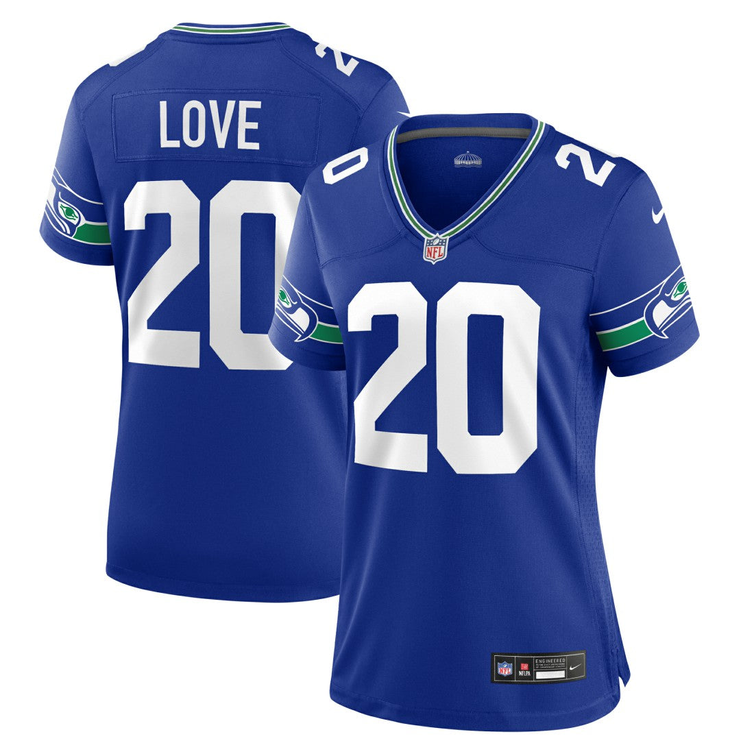 Nike Julian Love Seattle Seahawks Women's Throwback Player Game Jersey Royal