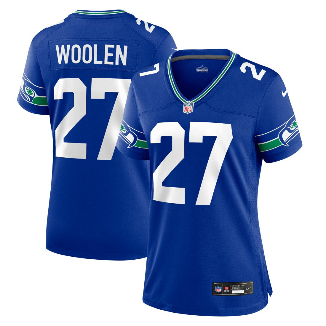 Nike Tariq Woolen Seattle Seahawks Women's Throwback Player Game Jersey Royal