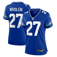 Nike Tariq Woolen Seattle Seahawks Women's Throwback Player Game Jersey Royal