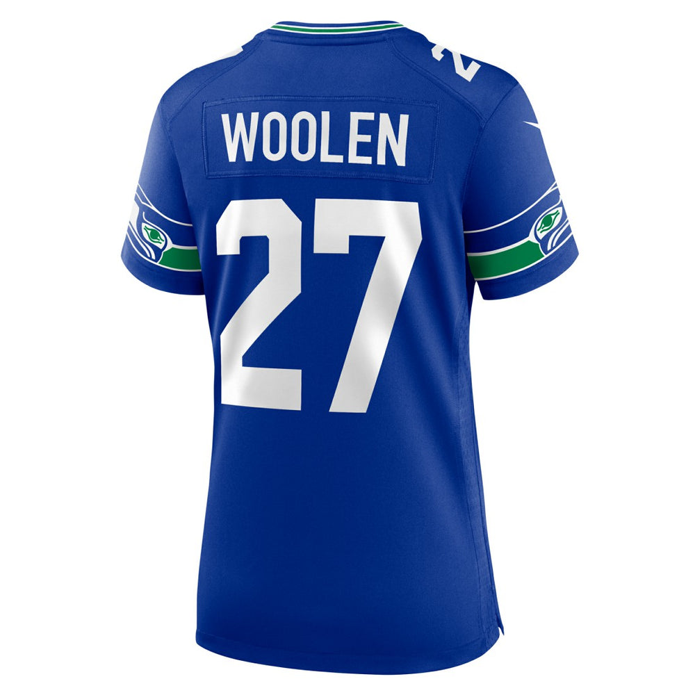 Nike Tariq Woolen Seattle Seahawks Women's Throwback Player Game Jersey Royal