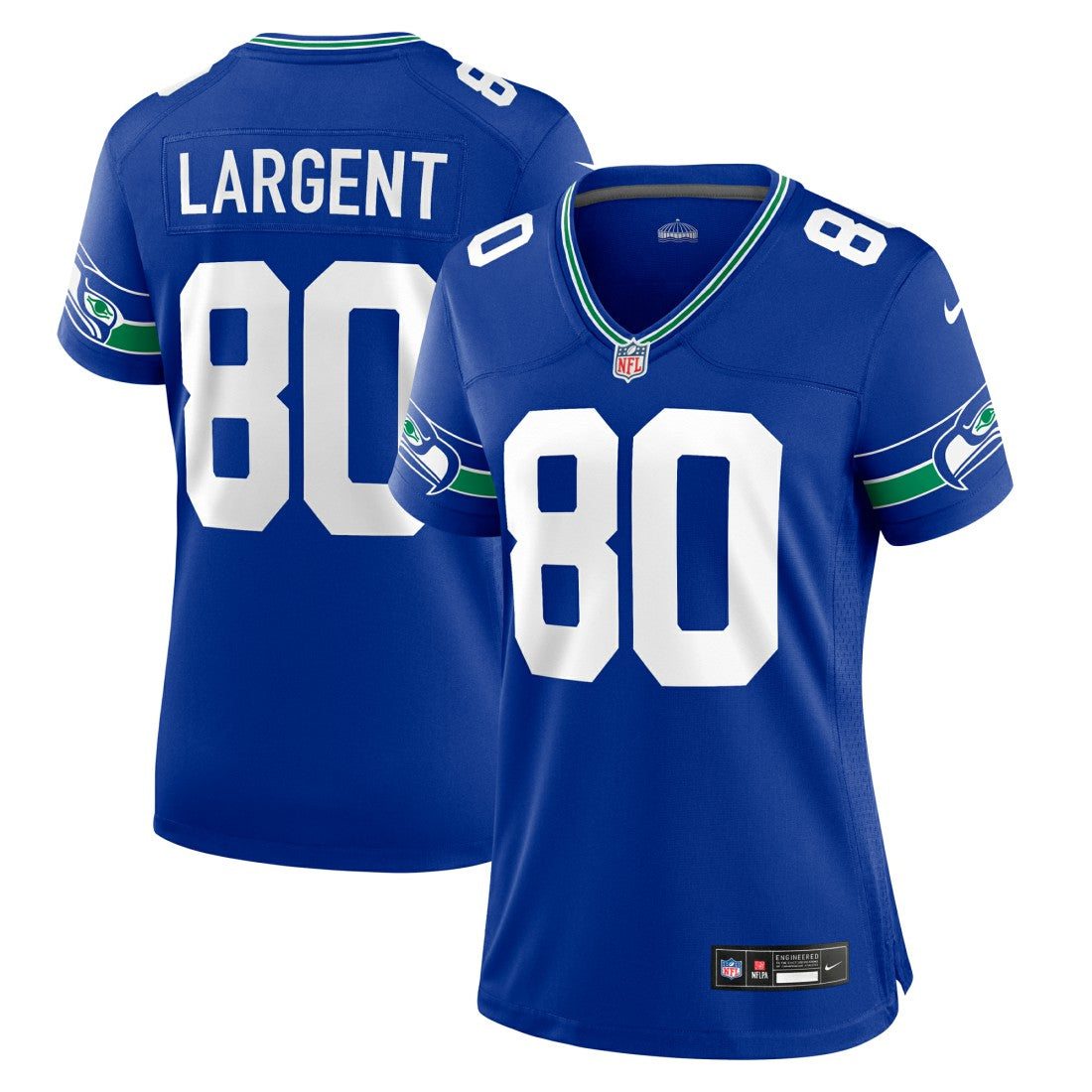 Nike Steve Largent Seattle Seahawks Women's Throwback Retired Player Game Jersey Royal