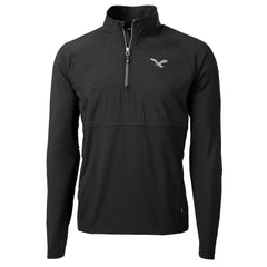 Philadelphia Eagles Cutter & Buck Adapt Eco Knit Hybrid Recycled Quarter-Zip Pullover Jacket Black
