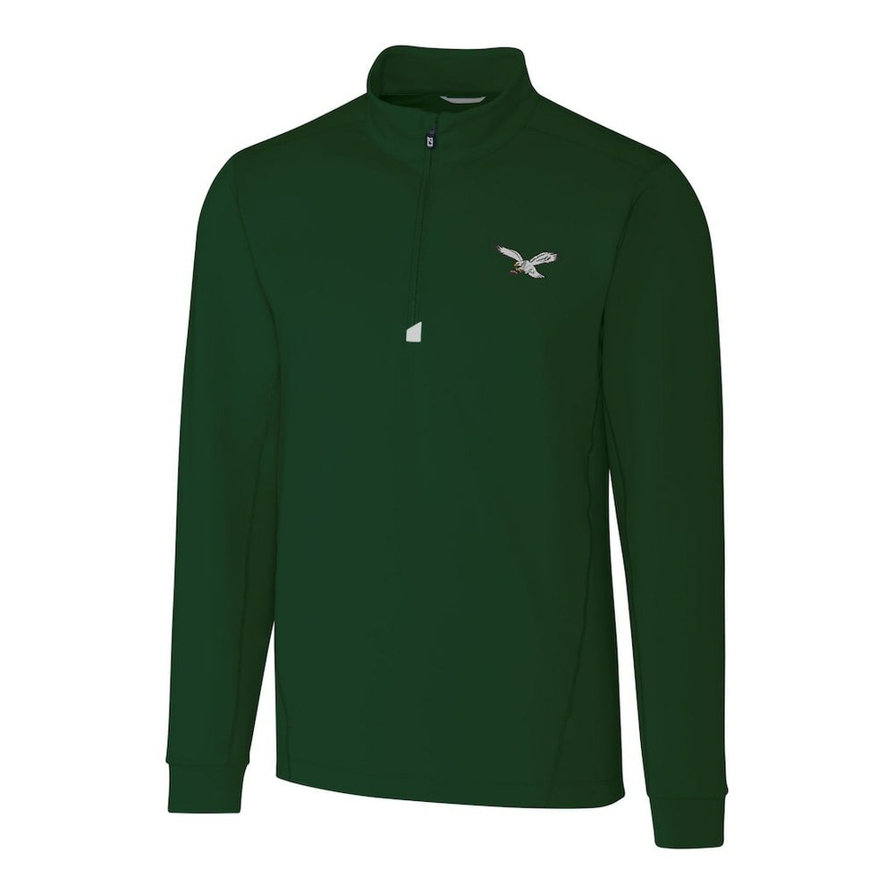 Philadelphia Eagles Cutter & Buck Traverse Stretch Quarter-Zip Pullover Hunter Green