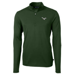 Philadelphia Eagles Cutter & Buck Virtue Eco Pique Recycled Quarter-Zip Pullover Hunter Green