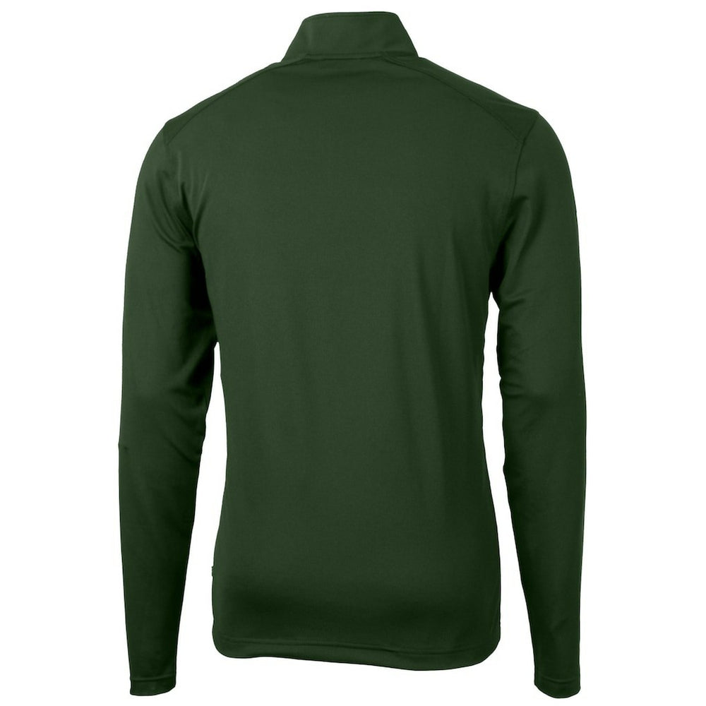 Philadelphia Eagles Cutter & Buck Virtue Eco Pique Recycled Quarter-Zip Pullover Hunter Green