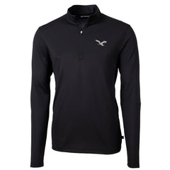 Philadelphia Eagles Cutter & Buck Virtue Eco Pique Recycled Quarter-Zip Pullover Black