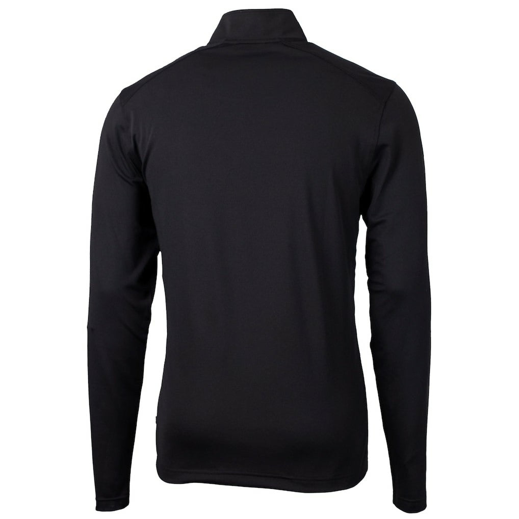 Philadelphia Eagles Cutter & Buck Virtue Eco Pique Recycled Quarter-Zip Pullover Black