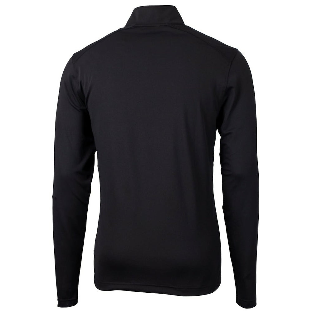 Philadelphia Eagles Cutter & Buck Virtue Eco Pique Recycled Quarter-Zip Pullover Black