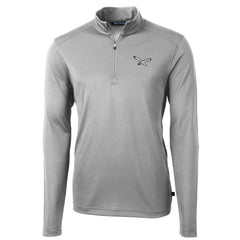 Philadelphia Eagles Cutter & Buck Virtue Eco Pique Recycled Quarter-Zip Pullover Silver