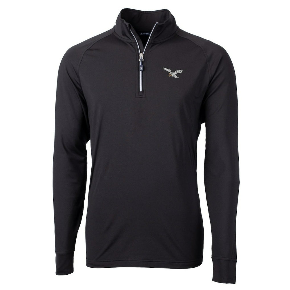 Philadelphia Eagles Cutter & Buck Eco Knit Stretch Recycled Quarter-Zip Pullover Black