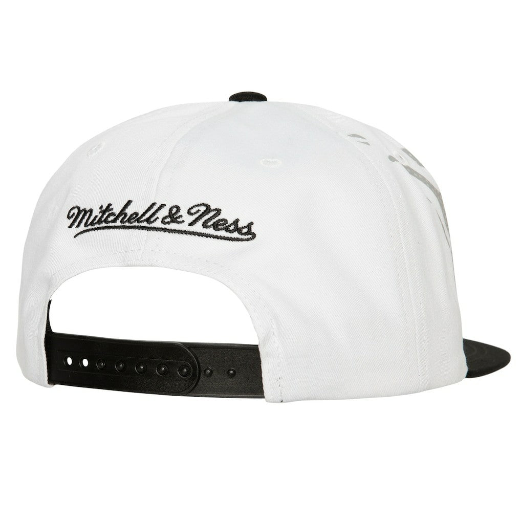 Brooklyn Nets Hot Fire Snapback Hat White | Mitchell & Ness for sale
