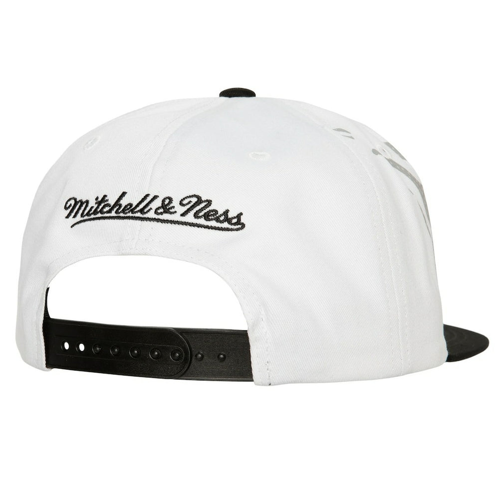 Brooklyn Nets Hot Fire Snapback Hat White | Mitchell & Ness for sale