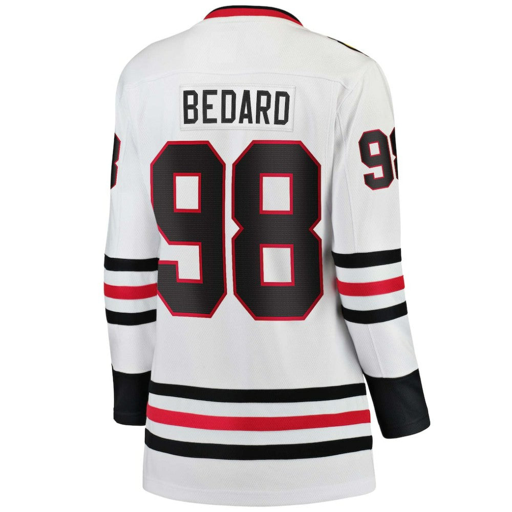 Connor Bedard Chicago Blackhawks Fanatics Women's Away Breakaway Jersey - White - NHL 200398905