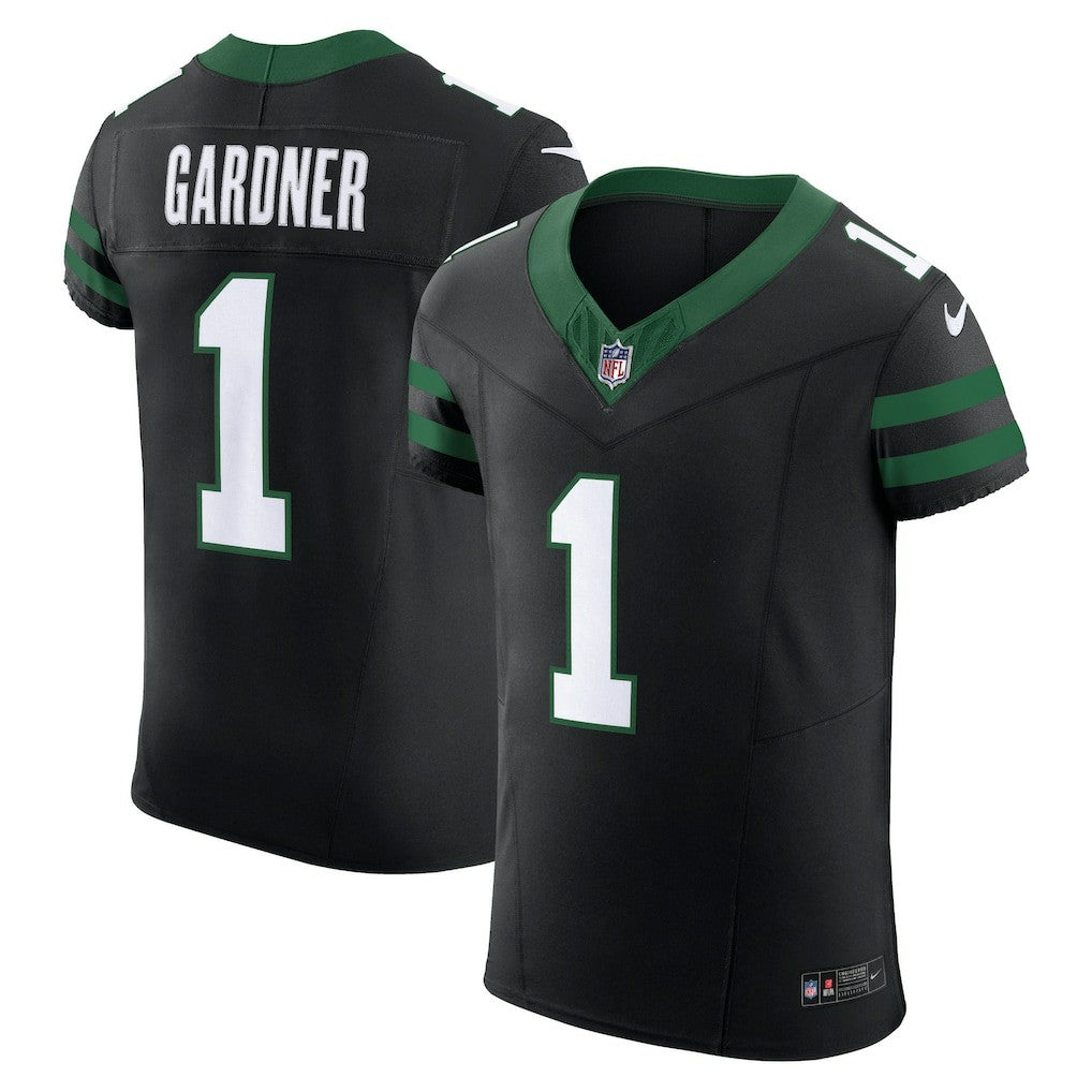 Nike Ahmad Sauce Gardner New York Jets Vapor F.U.S.E. Elite Jersey Vapor F.U.S.E. Elite Jersey Black