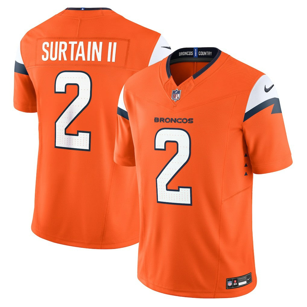 Nike Patrick Surtain II Denver Broncos Mile High Collection Vapor F.U.S.E. Limited Jersey Orange