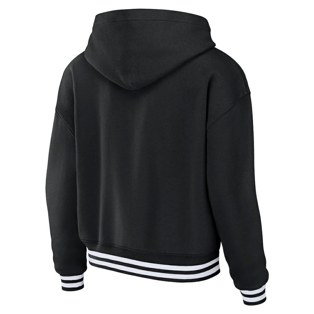 Miami Dolphins WEAR by Erin Andrews Women's Lace-Up Pullover Hoodie Black
