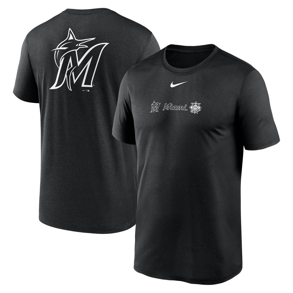 Miami Marlins Nike Fashion Over Shoulder Logo Legend T-Shirt - Black - Nike Sale