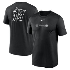 Miami Marlins Nike Fashion Over Shoulder Logo Legend T-Shirt - Black - Nike Sale