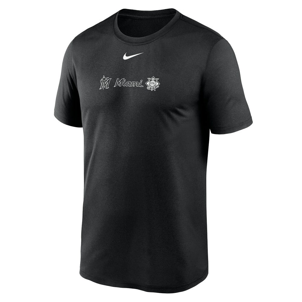 Miami Marlins Nike Fashion Over Shoulder Logo Legend T-Shirt - Black - Nike Sale
