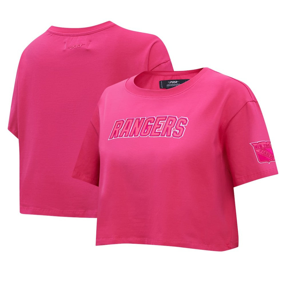 New York Rangers Pro Standard Women's Triple Pink Cropped Boxy T-Shirt - NHL 200410509