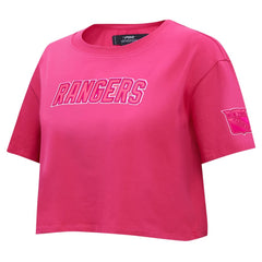 New York Rangers Pro Standard Women's Triple Pink Cropped Boxy T-Shirt - NHL 200410509