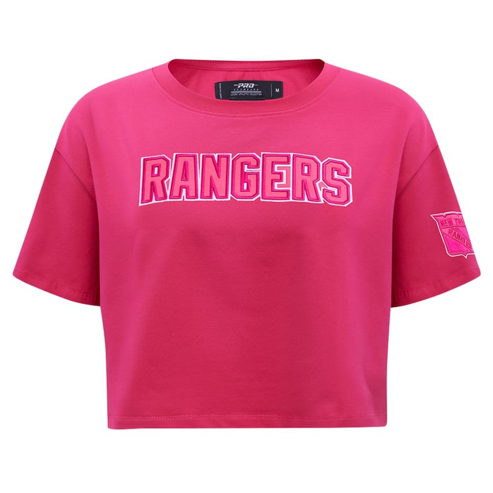 New York Rangers Pro Standard Women's Triple Pink Cropped Boxy T-Shirt - NHL 200410509