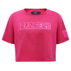 New York Rangers Pro Standard Women's Triple Pink Cropped Boxy T-Shirt - NHL 200410509