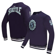 Seattle Kraken Pro Standard Crest Emblem Pullover Sweatshirt - Deep Sea Blue - NHL 200410537