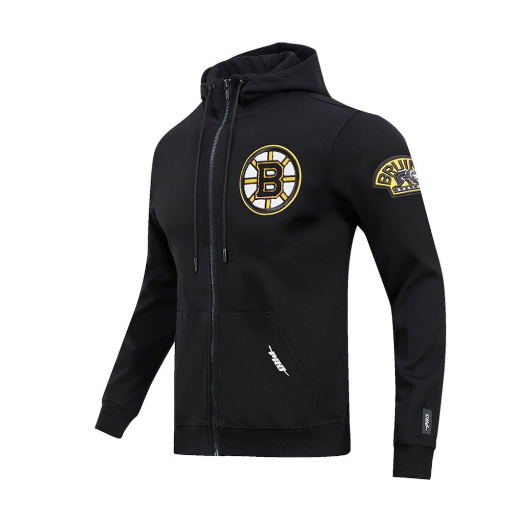 Boston Bruins Pro Standard Classic Chenille Full-Zip Hoodie Jacket - Black - NHL 200410601