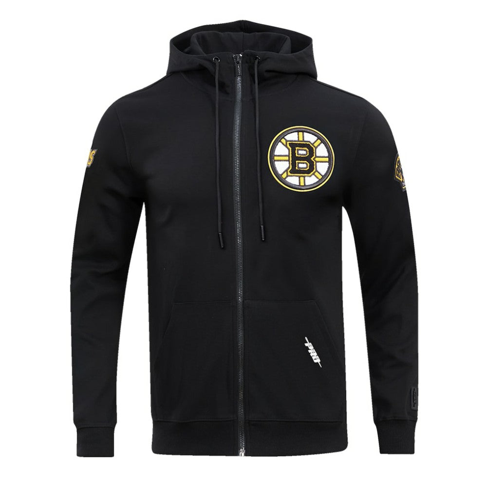 Boston Bruins Pro Standard Classic Chenille Full-Zip Hoodie Jacket - Black - NHL 200410601