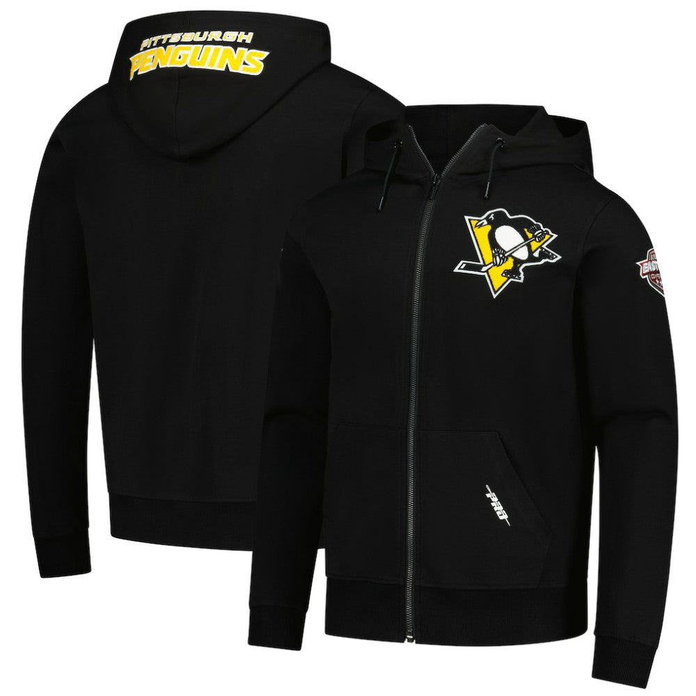 Pittsburgh Penguins Pro Standard Classic Chenille Full-Zip Hoodie Jacket - Black - NHL 200410603