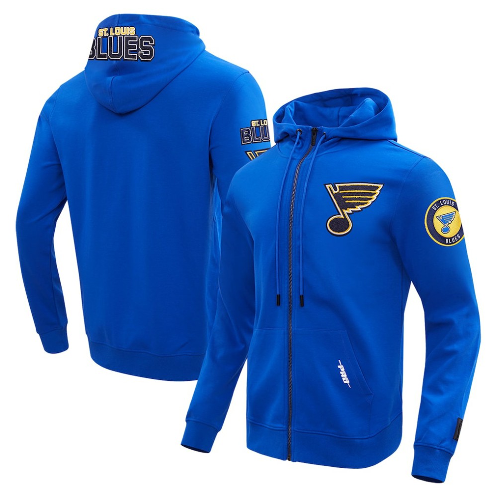 St. Louis Blues Pro Standard Classic Chenille Full-Zip Hoodie Jacket - Blue - NHL 200410614