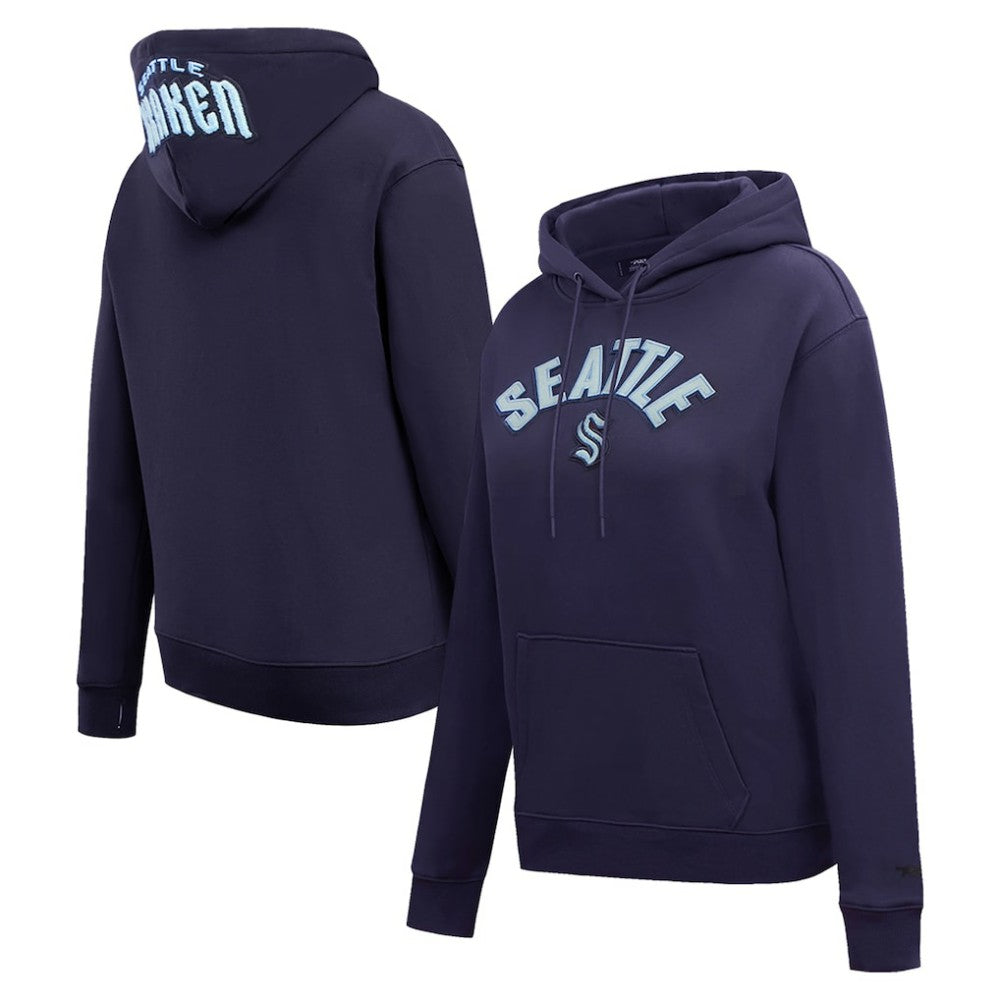 Seattle Kraken Pro Standard Women's Classic Chenille Pullover Hoodie - Navy - NHL 200410624