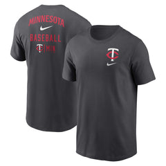 Minnesota Twins Nike Logo Sketch Bar T-Shirt - Charcoal - Nike Online