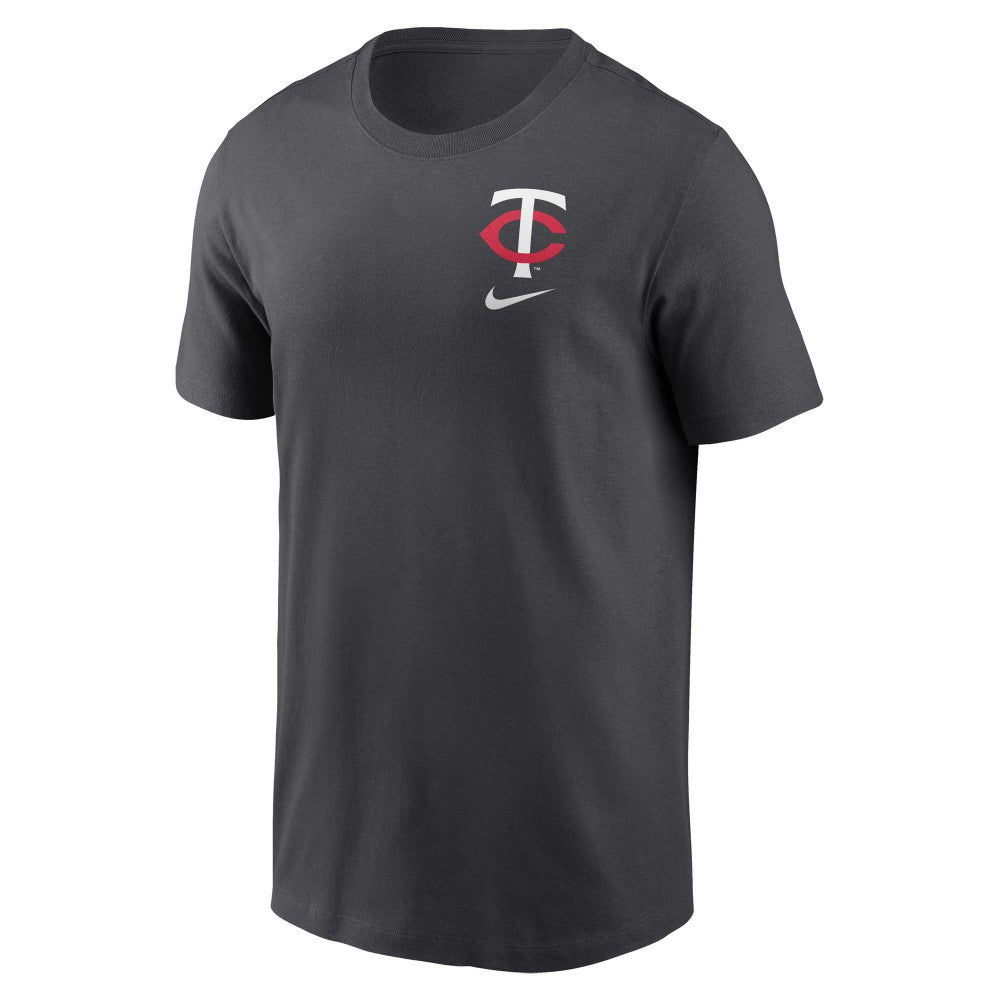Minnesota Twins Nike Logo Sketch Bar T-Shirt - Charcoal - Nike Online