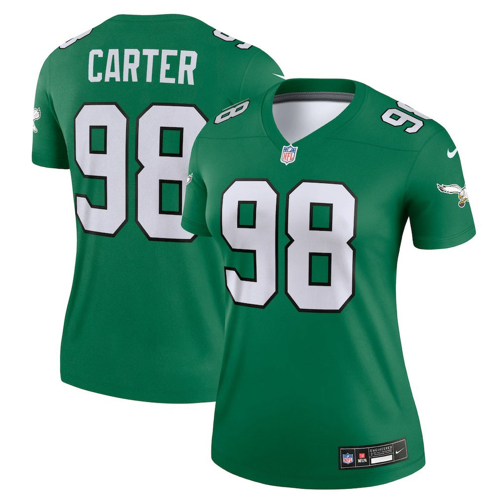 Nike Jalen Carter Philadelphia Eagles Women's Alternate Legend Player Performance Top Kelly Green