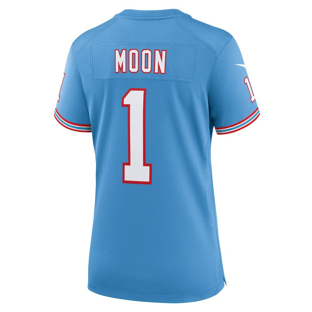 Nike Warren Moon Tennessee Titans Women's Oilers Throwback Retired Player Game Jersey Light Blue
