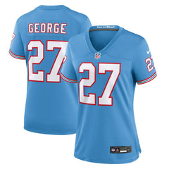 Nike Eddie George Tennessee Titans Women's Oilers Throwback Retired Player Game Jersey Light Blue