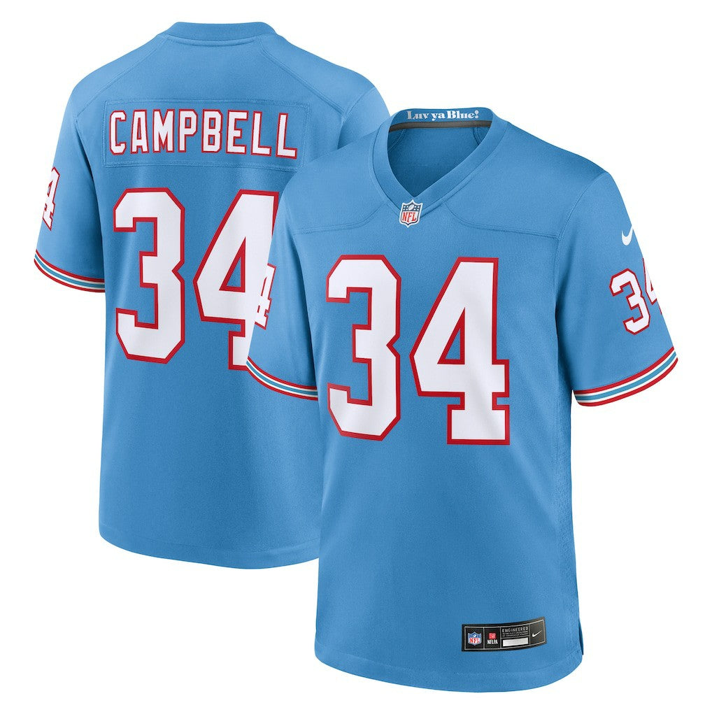 Nike Earl Campbell Tennessee Titans Retired Player Alternate Game Jersey Light Blue