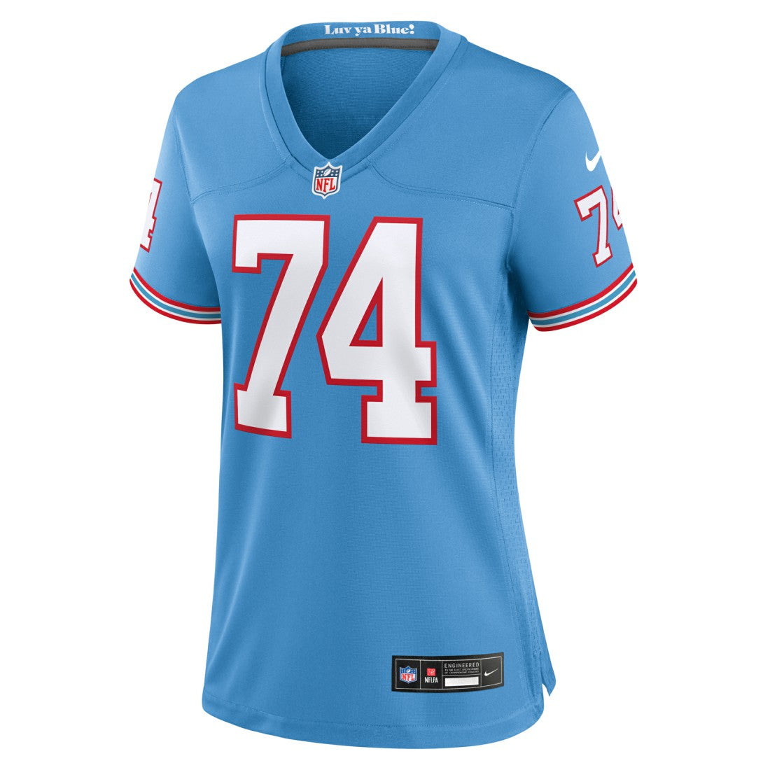 Nike Bruce Matthews Tennessee Titans Women's Oilers Throwback Retired Player Game Jersey Light Blue