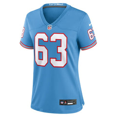 Nike Mike Munchak Tennessee Titans Women's Oilers Throwback Retired Player Game Jersey Light Blue