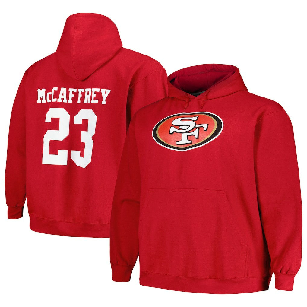 Fanatics Christian McCaffrey San Francisco 49ers Big & Tall Fleece Name & Number Pullover Hoodie Scarlet