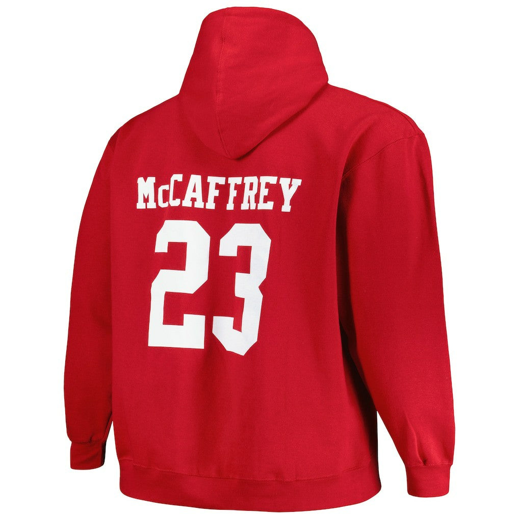 Fanatics Christian McCaffrey San Francisco 49ers Big & Tall Fleece Name & Number Pullover Hoodie Scarlet