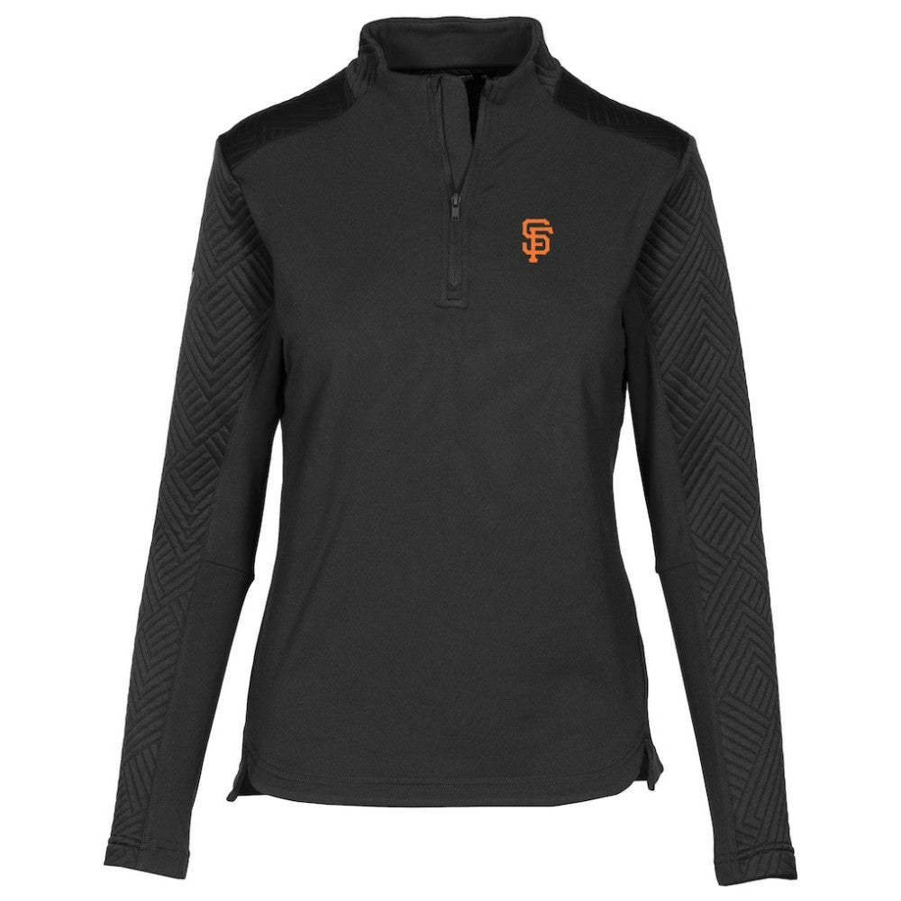 San Francisco Giants Levelwear Women's Daybreak Insignia 2.0 Quarter-Zip Pullover Top - Black - MLB on Sale