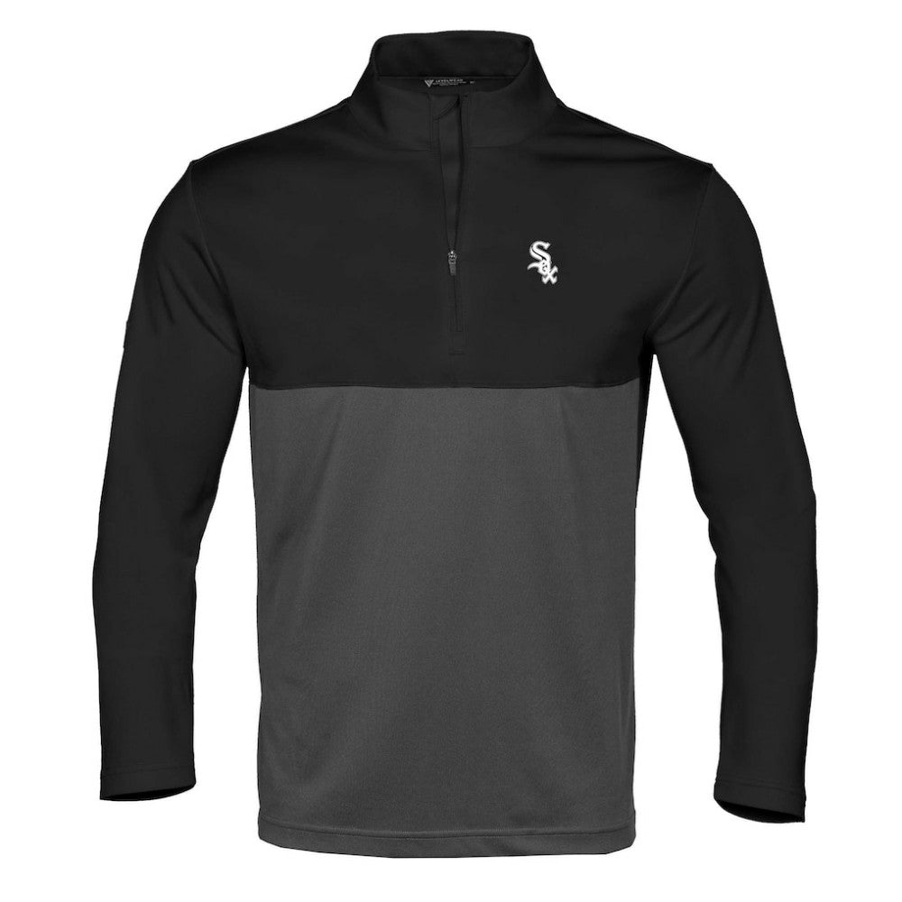 Chicago White Sox Levelwear Pursue Insignia 2.0 Quarter-Zip Pullover Top - Black/Charcoal - MLB Online