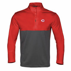 Cincinnati Reds Levelwear Pursue Insignia 2.0 Quarter-Zip Pullover Top - Red/Charcoal - MLB Online