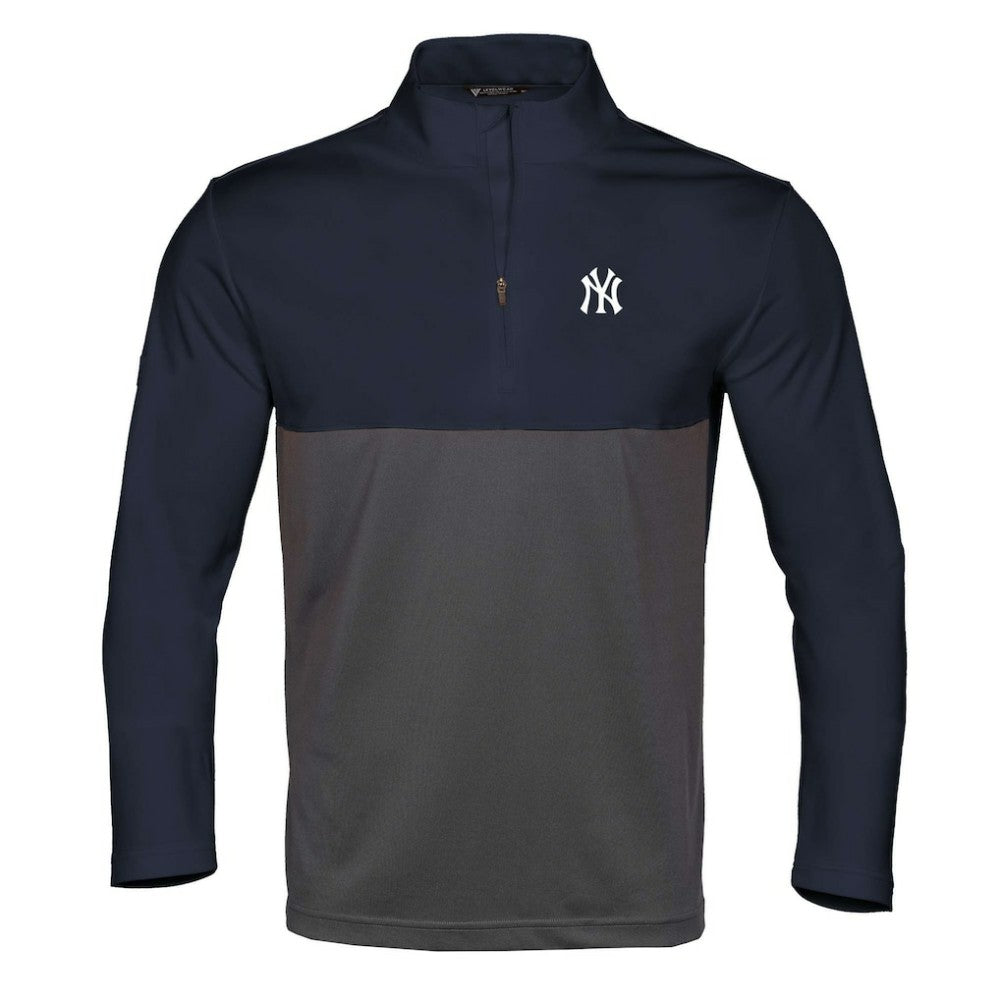 New York Yankees Levelwear Pursue Insignia 2.0 Quarter-Zip Pullover Top - Navy/Charcoal - MLB Sale