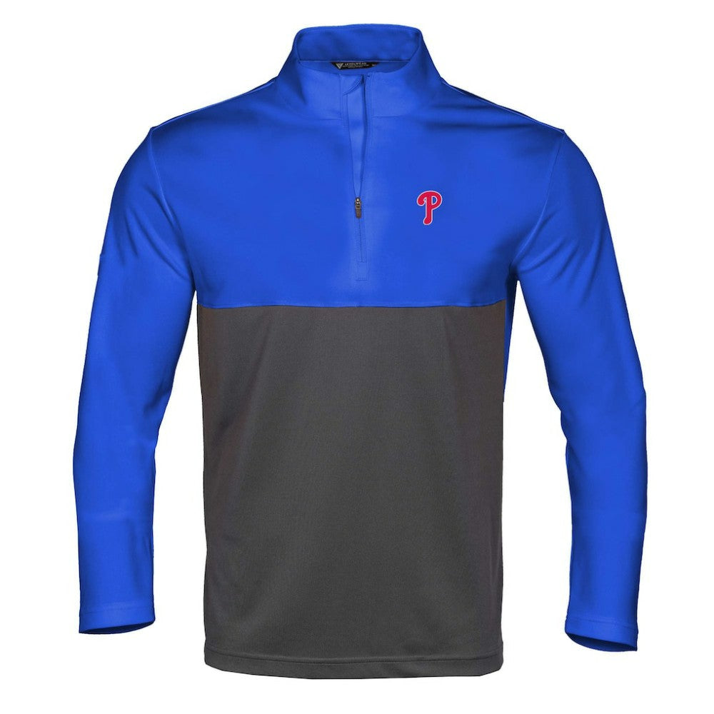 Philadelphia Phillies Levelwear Pursue Insignia 2.0 Quarter-Zip Pullover Top - Royal/Charcoal - MLB on Sale