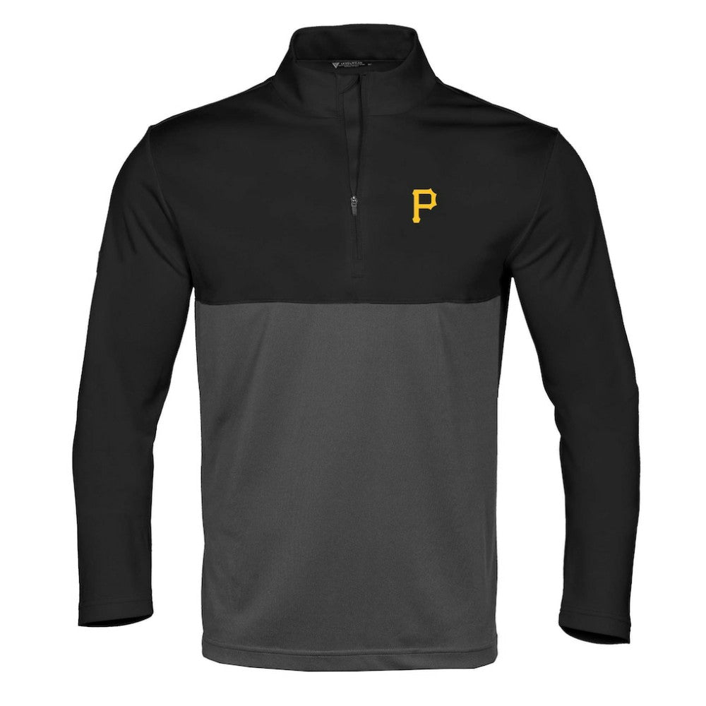 Pittsburgh Pirates Levelwear Pursue Insignia 2.0 Quarter-Zip Pullover Top - Black/Charcoal - MLB Discount