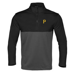 Pittsburgh Pirates Levelwear Pursue Insignia 2.0 Quarter-Zip Pullover Top - Black/Charcoal - MLB Discount